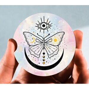 Set of 2 Car Coasters, Celestial‎ 8 Car Coaster, Neoprene Car Coaster